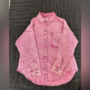 Celebrity Pink Denim Cowgirl Vintage Button Up Size L